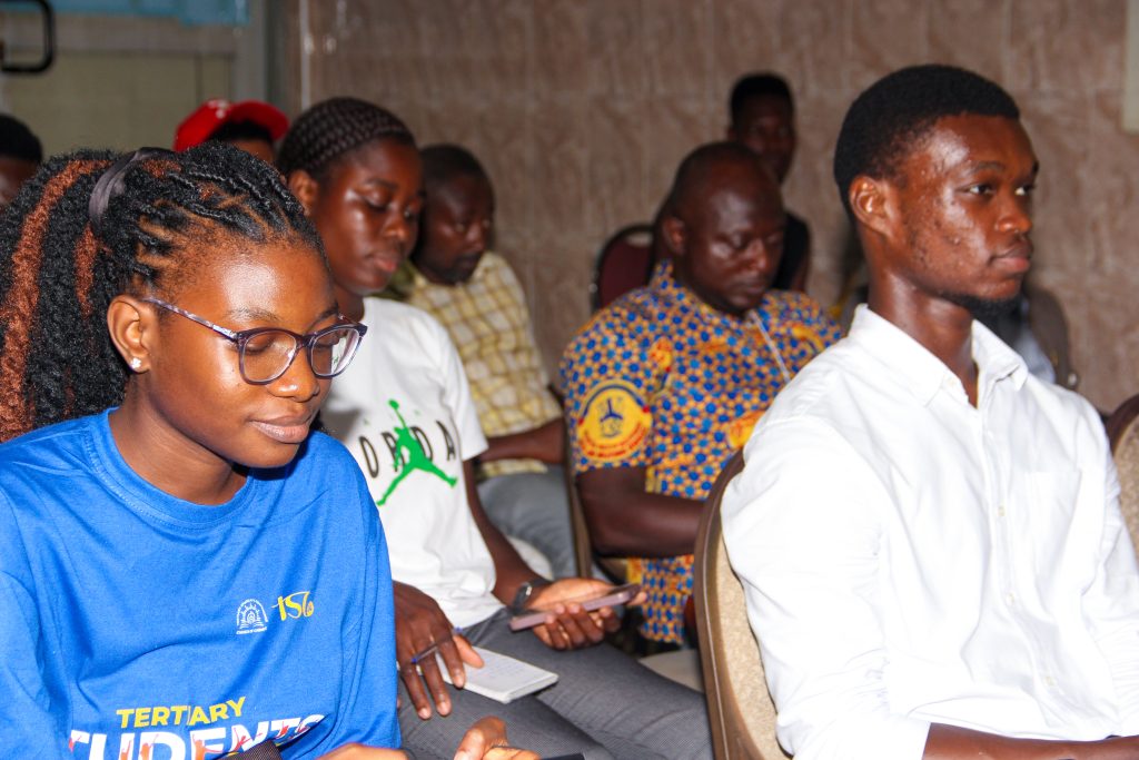 Participants from the Youth Participatory Forum - UG Chapter parting in a townhall meeting at Nima