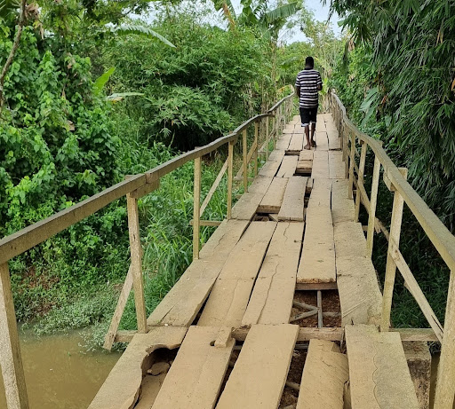 Abbe Village's dilapidated Bridge that connects them into town