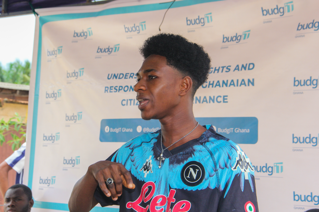 A member of BudgIT's youth club at an outreach in Ghana 