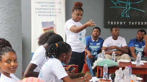 Tracka Ghana Lead, Evelyn Olukeye Engaging the Community Champions on Project Tracking Strategies